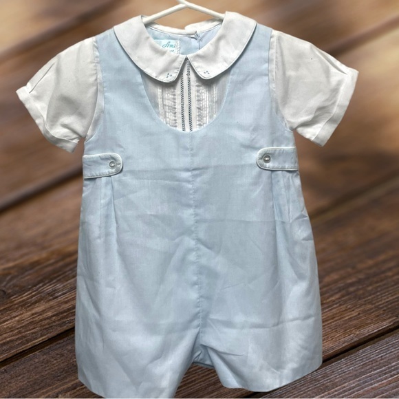 PETIT AMI Blue & White Romper EUC Worn once for pictures. 6 months‎ - Picture 3 of 7